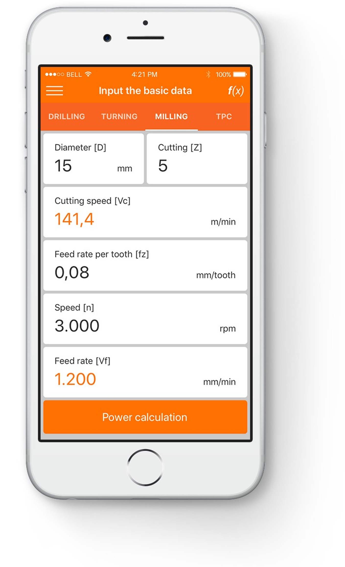 software calcolo parametri di taglio fresatura, tornitura, foratura